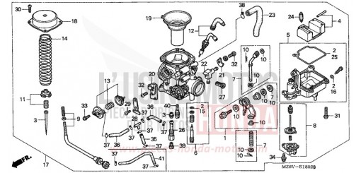CARBURETOR (SINGLE) VT600CW de 1998